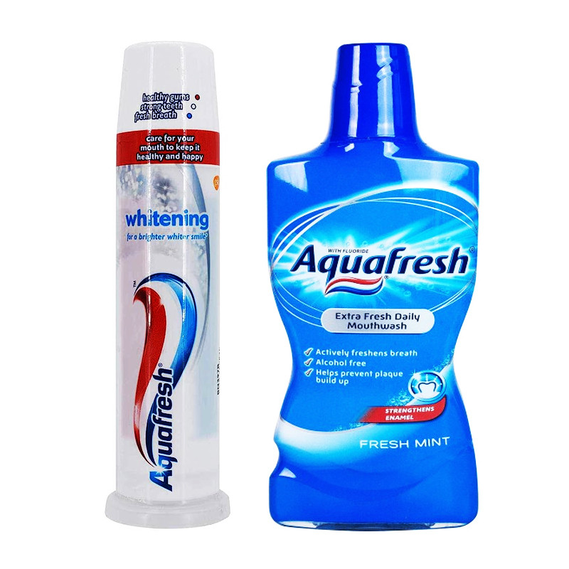 خرید و قیمت خمیر دندان آکوا فرش مدل وایتنینگ حجم 100 میلی لیتر به همراه دهانشویه آکوا فرش مدل اکسترا فرش حجم 500 میلی لیتر