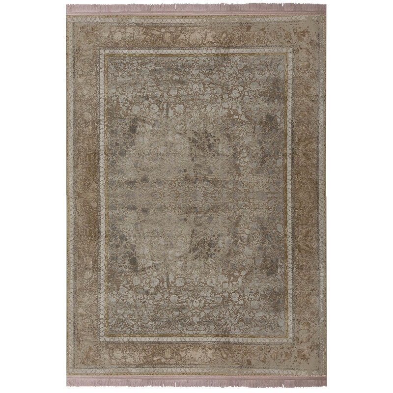 فرش ماشینی 1200شانه زمرد مشهد زمینه سیلور حاشیه سیلور طرح پتینه