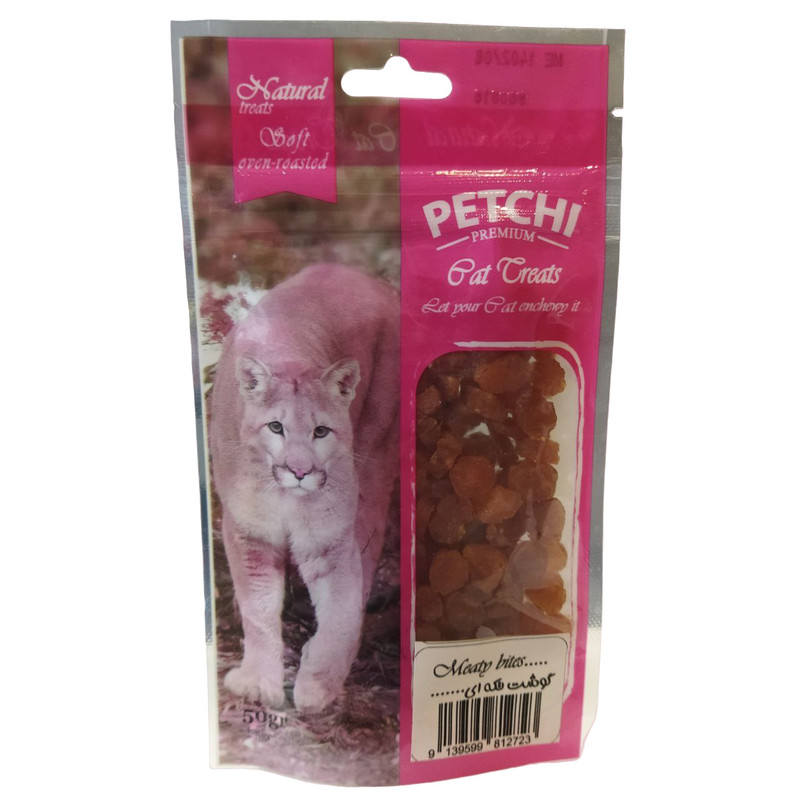 خرید و قیمت تشویقی گربه پتچی مدل گوشت تکه ای وزن 50 گرم