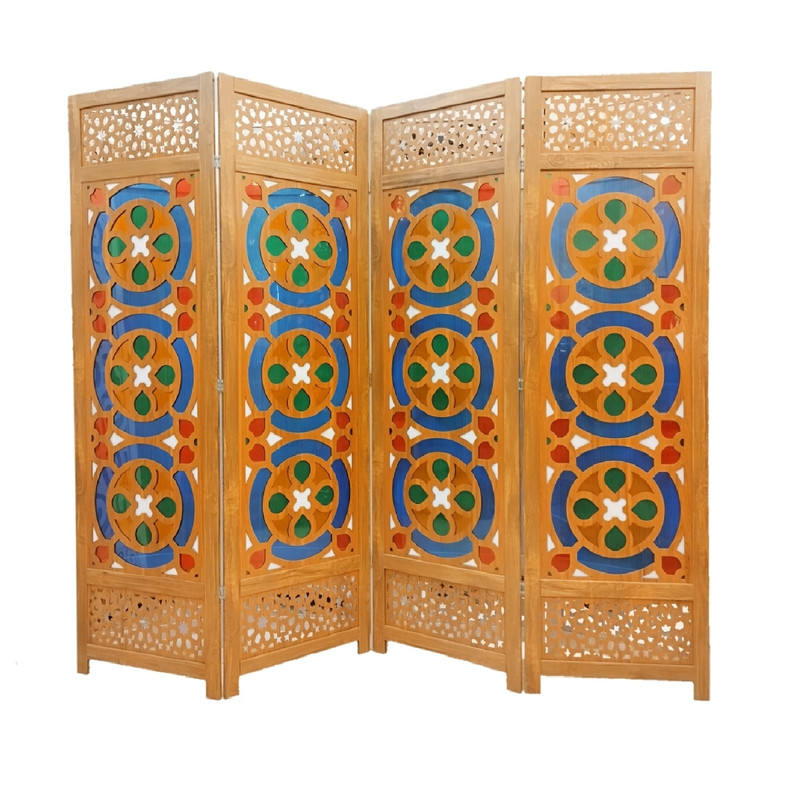 خرید و قیمت پارتیشن گره چینی مدل پاراوان طلق رنگی کد stg5c مجموعه 4 عددی