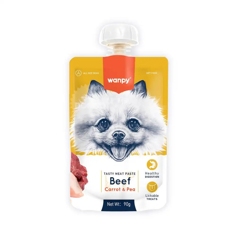 خرید و قیمت پودینگ سگ ونپی مدل Beef با طعم بیف گوشت گاو وزن 90 گرم