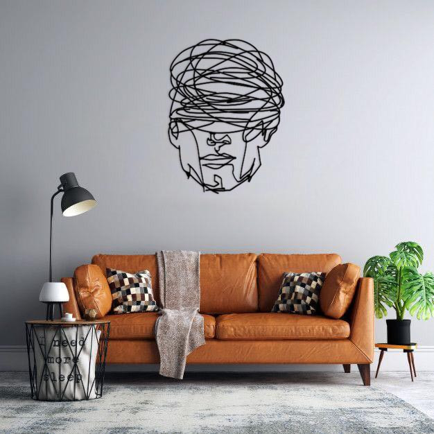 دیوارکوب ماهوت طرح صورت خط خطی