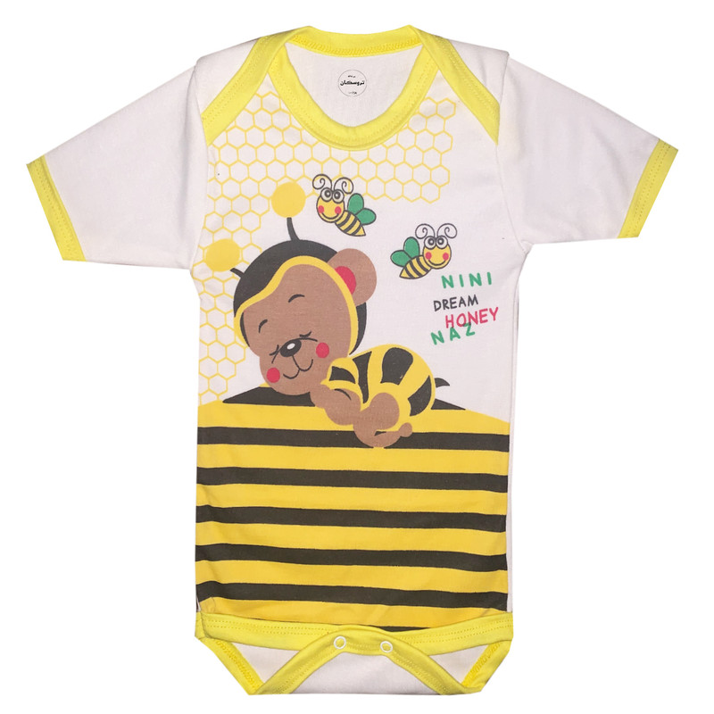 خرید و قیمت بادی آستین کوتاه نوزادی تروسکان مدل زنبور