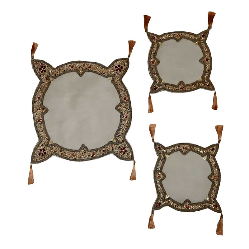 ست رومیزی سه تکه مدل جواهر دوزی کد B- 142