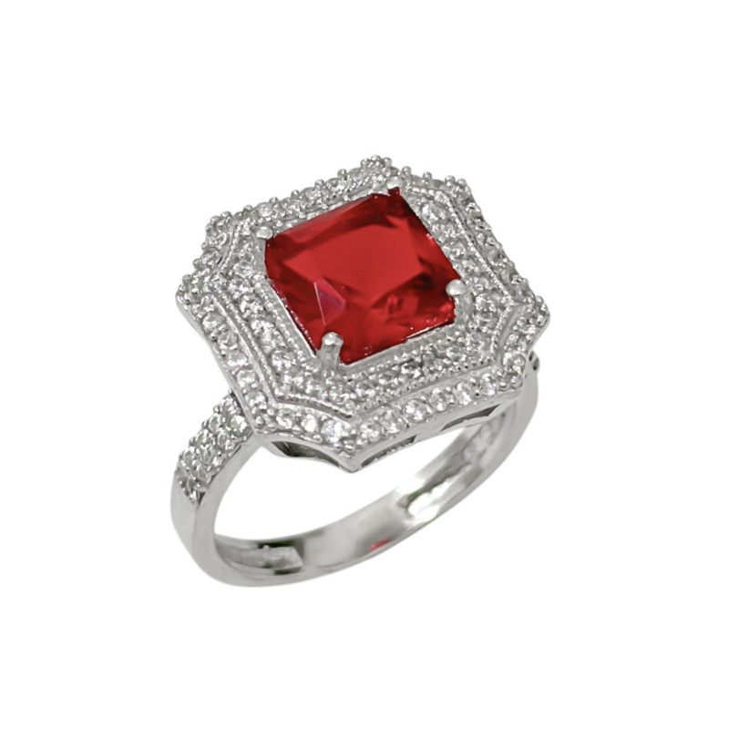 خرید و قیمت انگشتر نقره زنانه مدل امرالدکات یاقوت سرخ 278