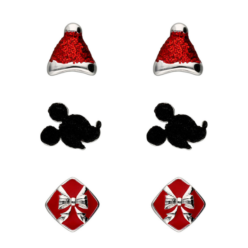 گوشواره زنانه مدل Surprised Mickey مجموعه سه عددی