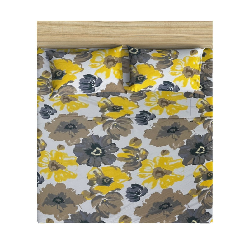 خرید و قیمت سرویس ملحفه کوکو جم مدل یلو کالم دونفره 3تکه