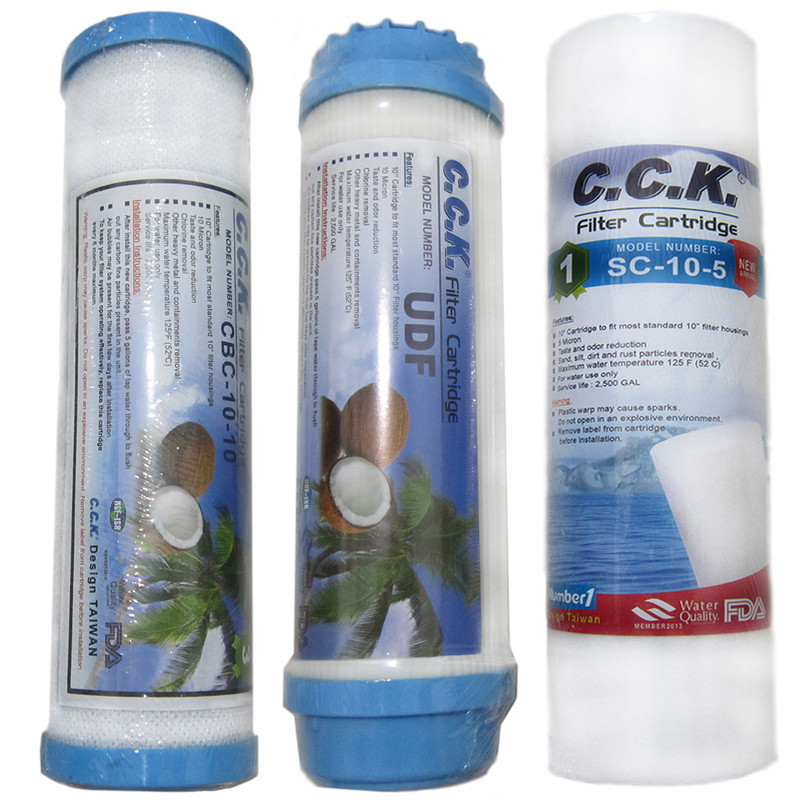 خرید و قیمت فیلتر دستگاه تصفیه آب خانگی C.C.K بسته سه عددی