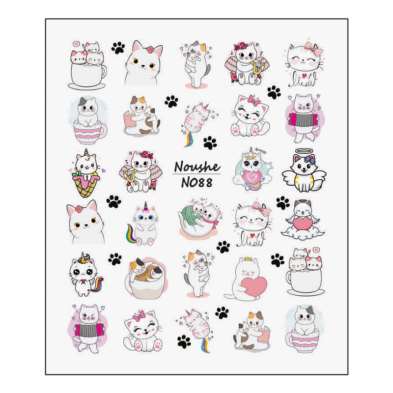 برچسب لنز ناخن مدل گربه کد N088