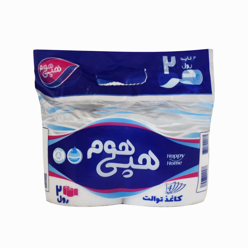 دستمال توالت هپی هوم مدل دسته دار چهارلایه 2 بسته 2 عددی