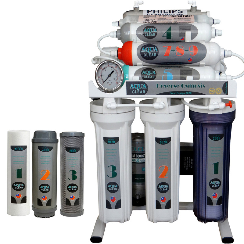 خرید و قیمت دستگاه تصفیه کننده آب آکوآ کلیر مدل NEW DESIGN2020 - AGX10 به همراه فیلتر مجموعه 3 عددی