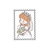 برچسب مدل تمبر فانتزی طرح عروس کوچولو مجموعه 10 عددی