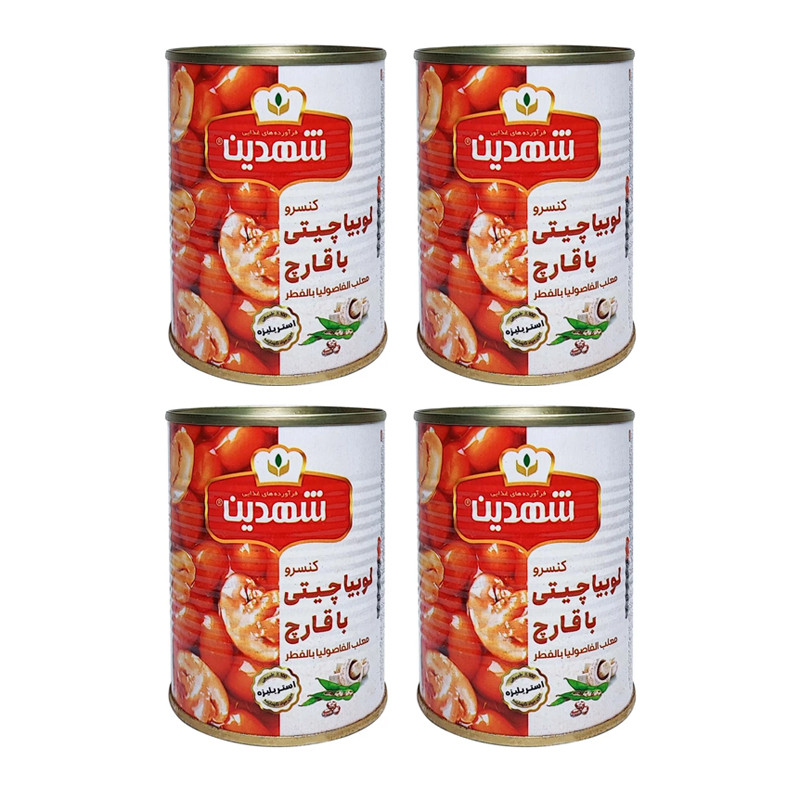 کنسرو لوبیا چیتی با قارچ شهدین - 370 گرم بسته 4 عددی