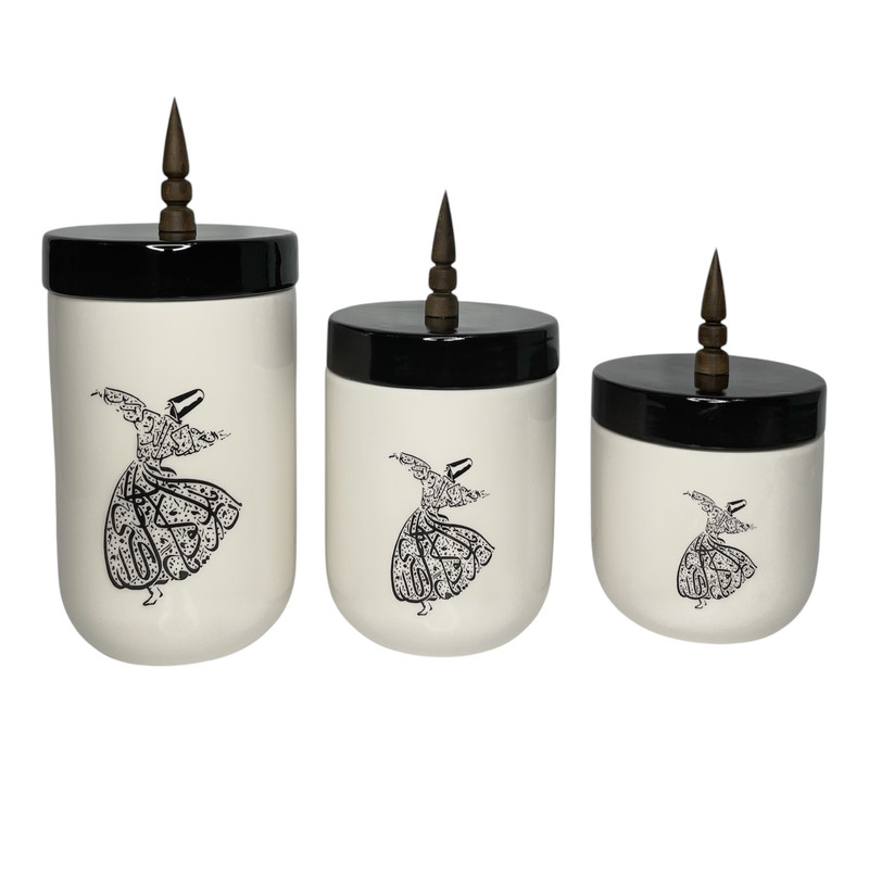 بانکه سرامیکی طرح رقص سماع مدل 03 مجموعه سه عددی