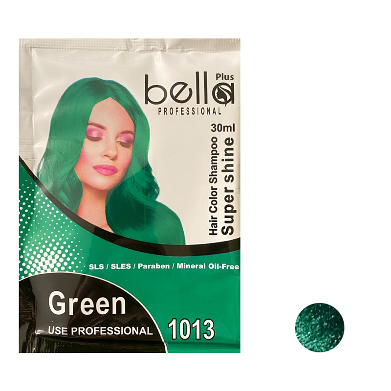 شامپو رنگ مو بلا پلاس مدل SUPERSHIN شماره 1013 حجم 30 میلی لیتر رنگ سبز