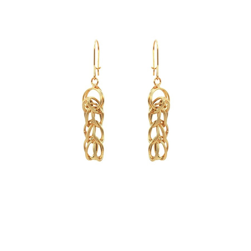 گوشواره طلا 18 عیار زنانه جواهری حقانی مدل شانل کد2