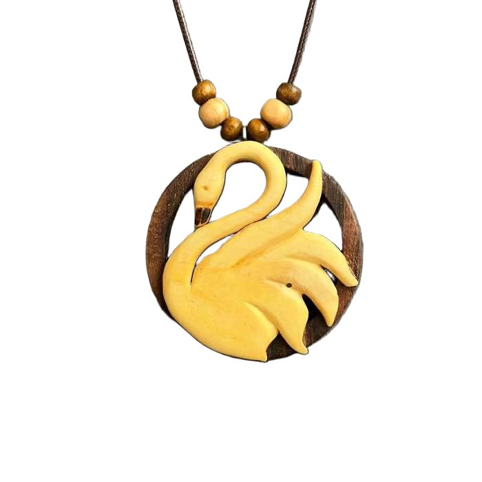 خرید و قیمت گردنبند طرح قو کد A0005