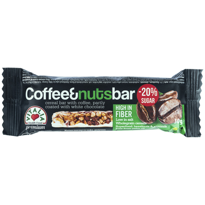 خرید و قیمت شکلات سفید با مغز غلات و قهوه ویتالیا مقدار 30 گرم