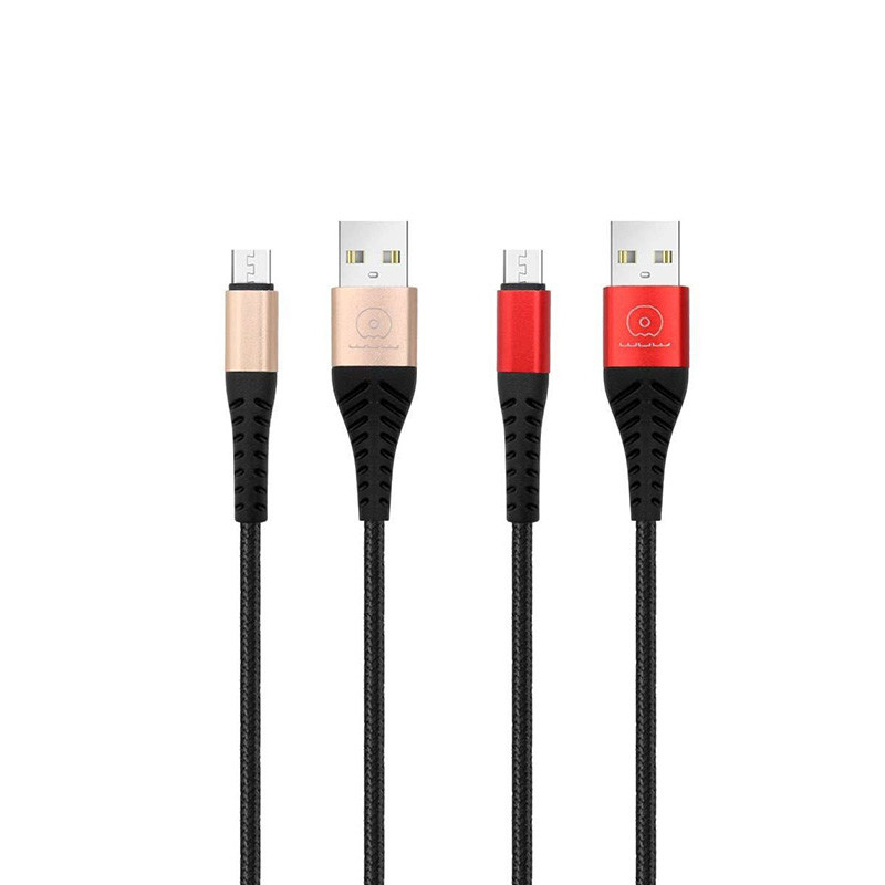 خرید و قیمت کابل تبدیل USB به Microusb دبلیو یو دبلیو مدل X138 طول 1 متر بسته 2 عددی