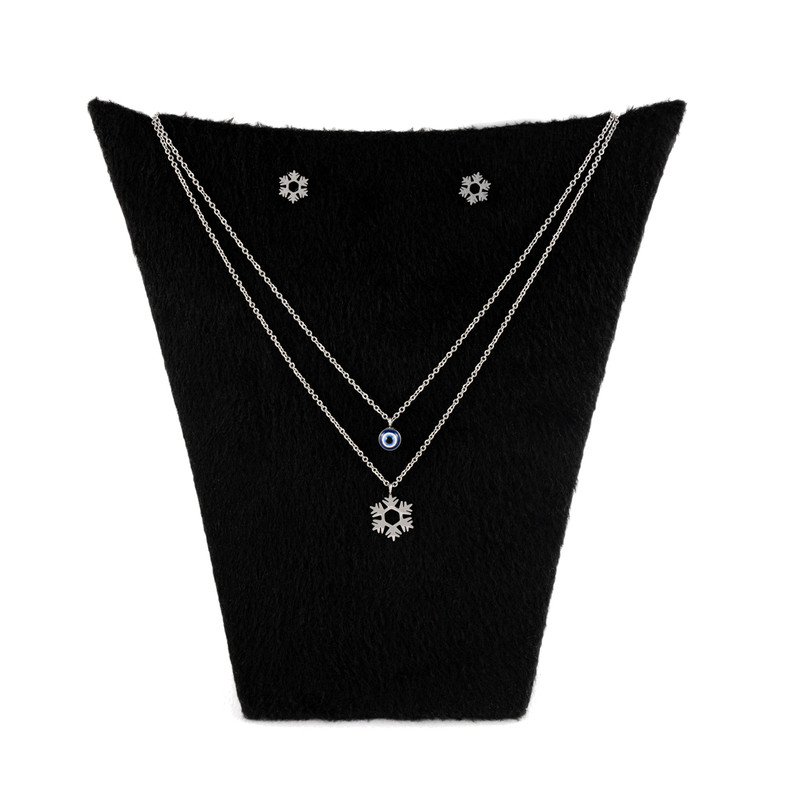 نیم ست زنانه طرح برف و چشم نظر کد 12