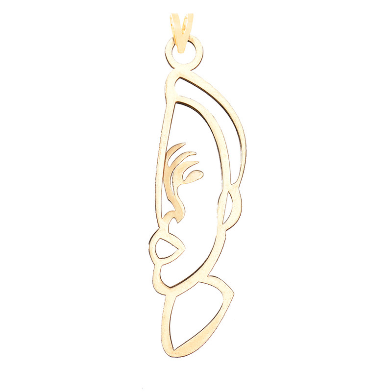 آویز گردنبند طلا 18 عیار زنانه کرابو طرح چهره مدل Kr3014