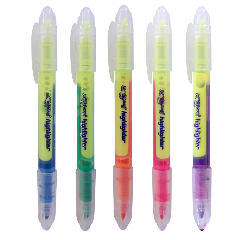 ماژیک علامت گذار یالونگ مدل DUAL Liquid مجموعه 5 عددی