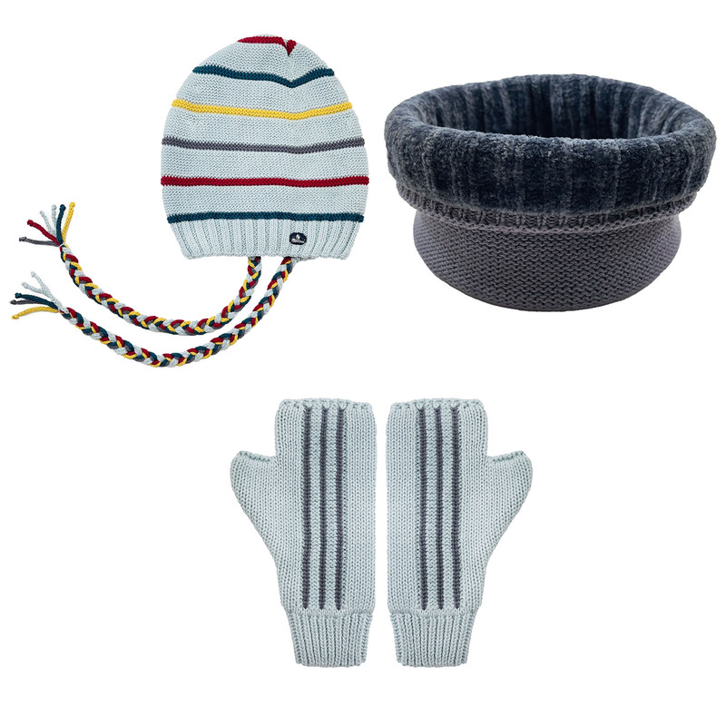 خرید و قیمت ست کلاه و شال گردن و ساق دست بافتنی بچگانه مدل 165024