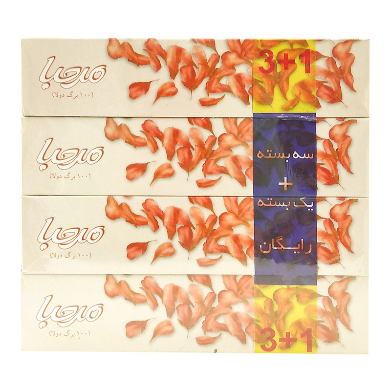 خرید و قیمت دستمال کاغذی 100 برگ مرحبا مدل MAR_NAR_ANJI بسته 4 عددی