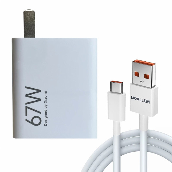 خرید و قیمت شارژر دیواری 67 وات مدل moda معلم به همراه کابل USB-C