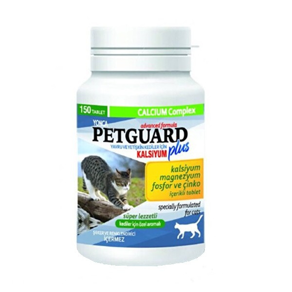 مکمل کلسیم گربه پتگارد مدل Calcium Tablets بسته 150 عددی