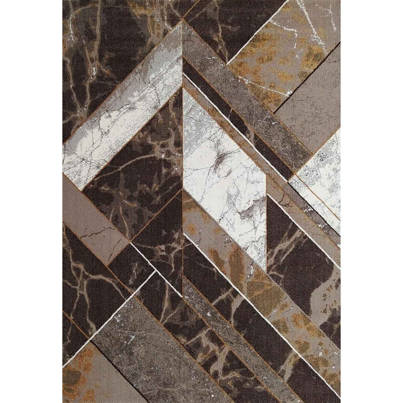 فرش ماشینی ساوین طرح بنجامین زمینه شکلاتی