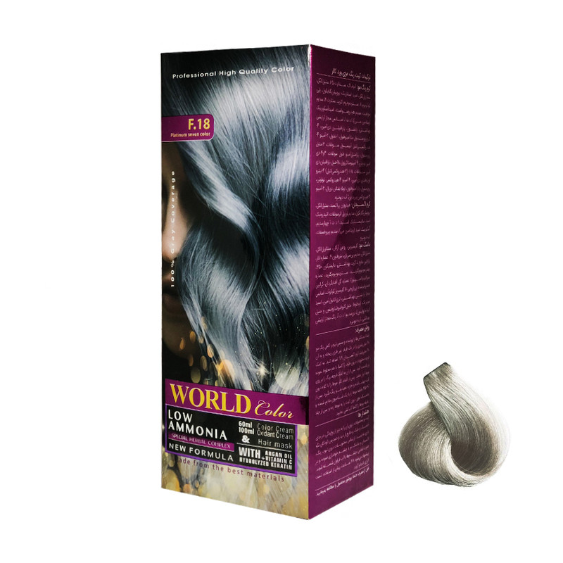 خرید و قیمت کیت رنگ مو ورد کالر شماره F.18 حجم 60 میلی لیتر رنگ پلاتینه