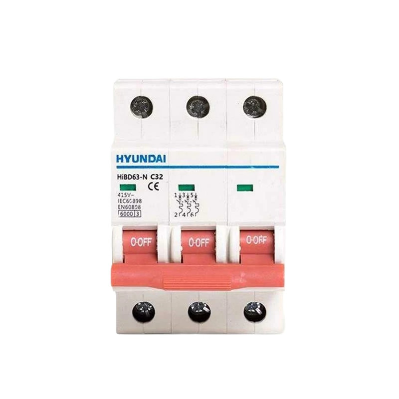 فیوز مینیاتوری سه فاز 32 آمپر هیوندای مدل HiBD63-N C32