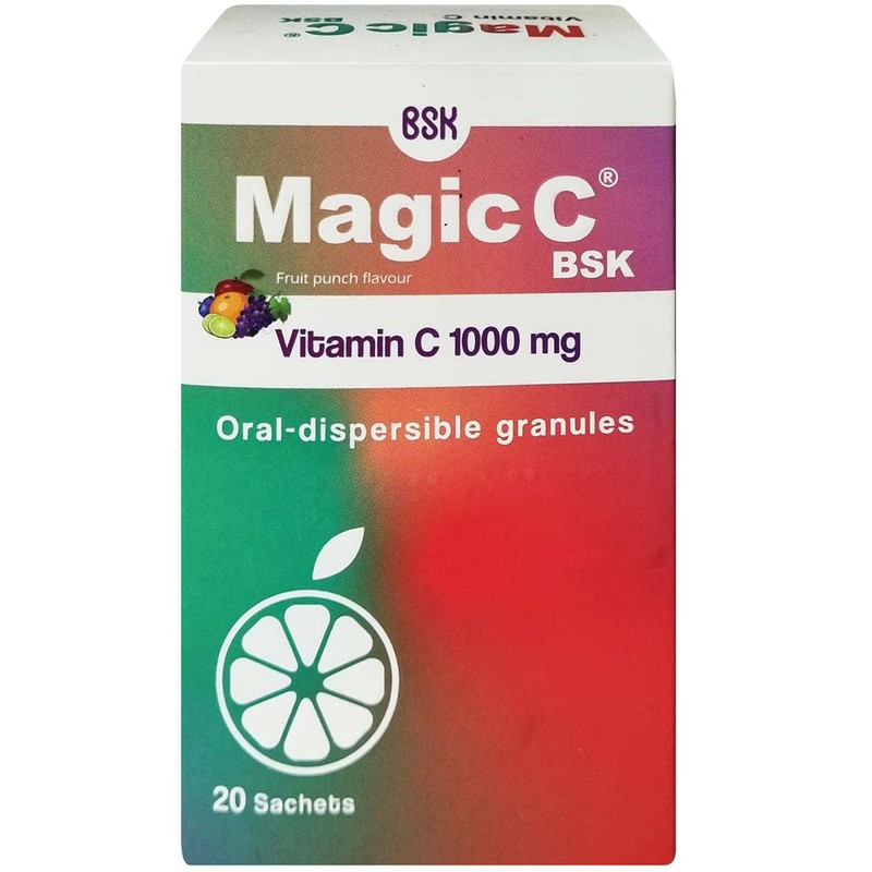 ساشه مجیک ویتامین ث 1000 میلی گرم با طعم پانچ میوه بنیان سلامت کسری بسته 20 عددی
