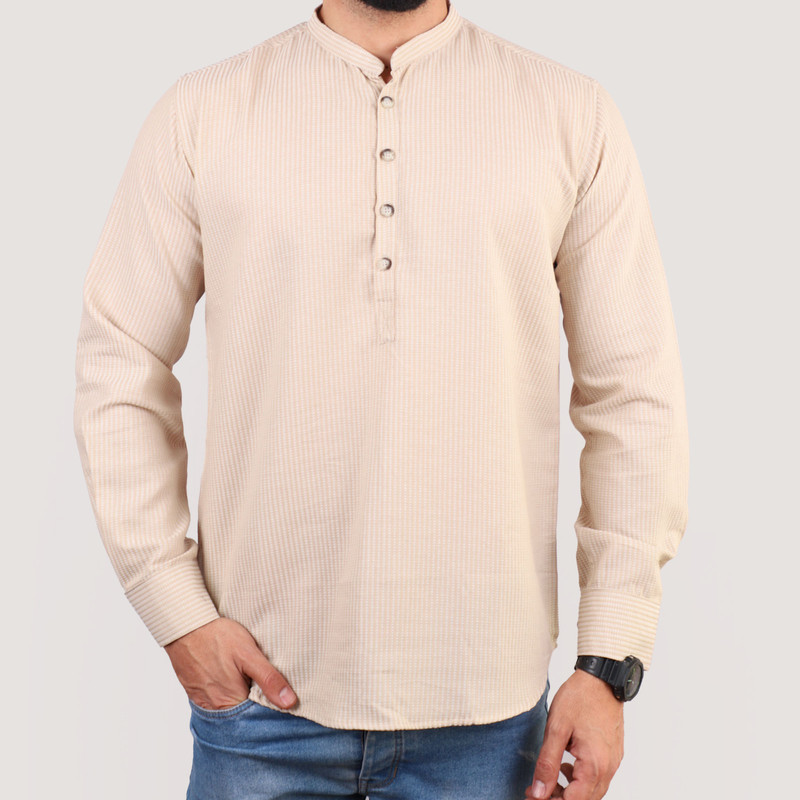 خرید و قیمت پیراهن آستین بلند مردانه مدل چهاردکمه ۶۲۰۱۶۹۳