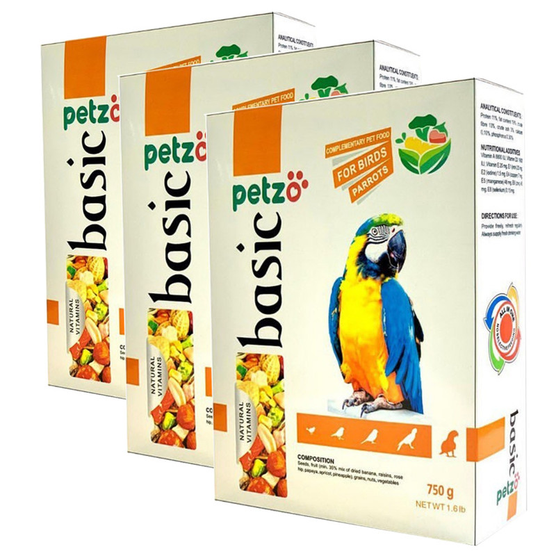 خرید و قیمت غذای طوطی سانان پتزو مدل Zparmko وزن 750 گرم بسته 3 عددی