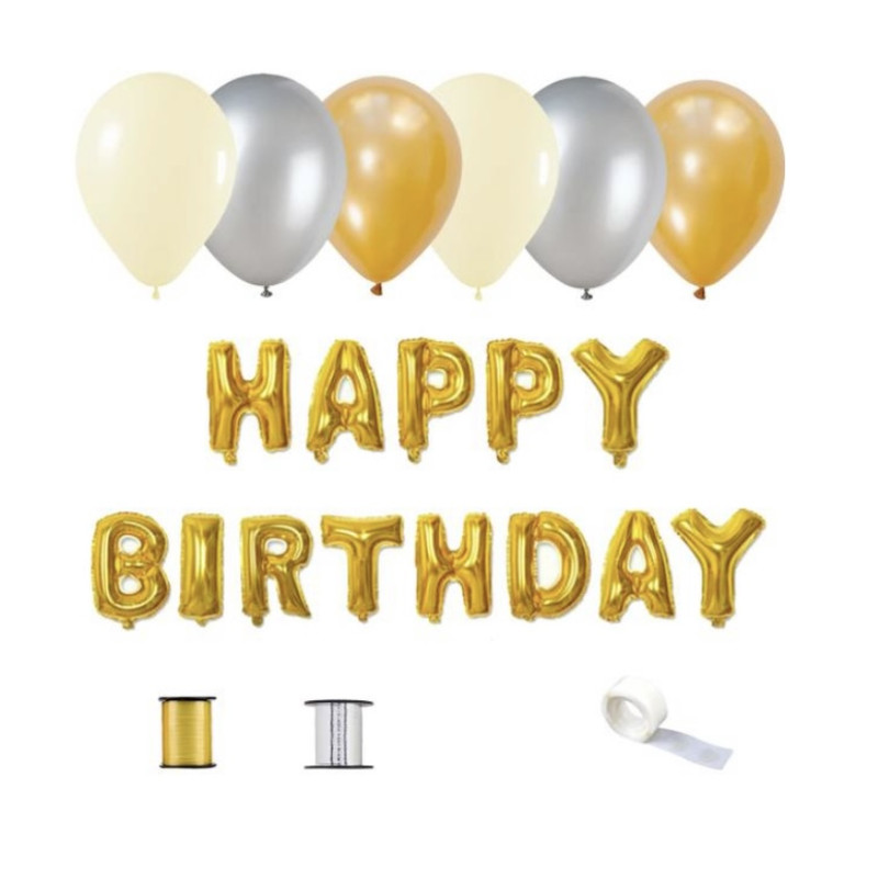 مجموعه ی 61 عددی بادکنک آرایی مدل هپی برت دی کد007