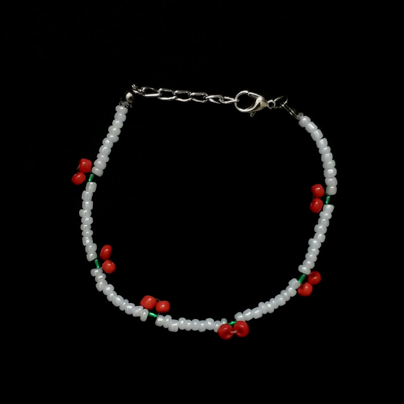 دستبند دستساز زنانه مدل آلبالو گیلاس کد CH7