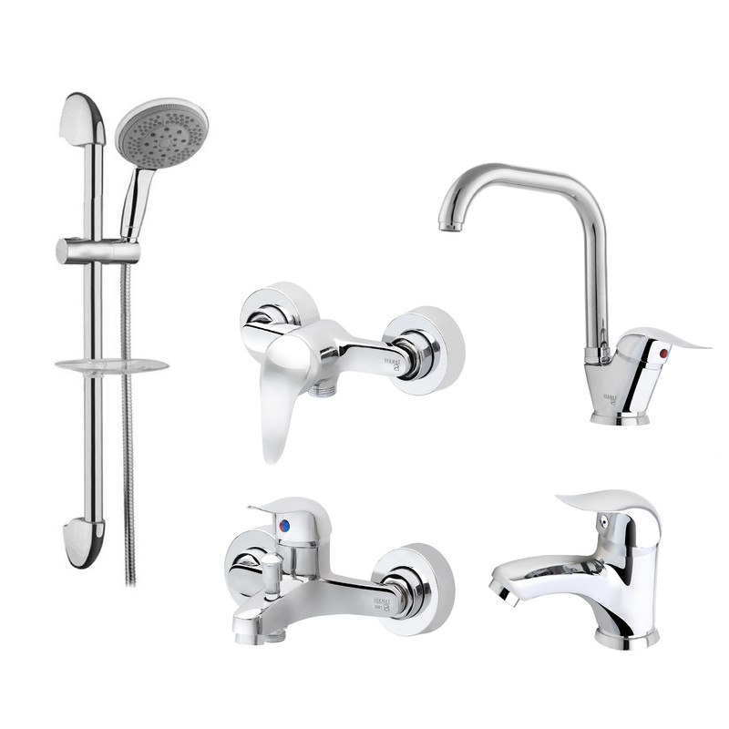 خرید و قیمت ست شیرآلات حکمت نشان مدل لیندا CH2 مجموعه 5 عددی