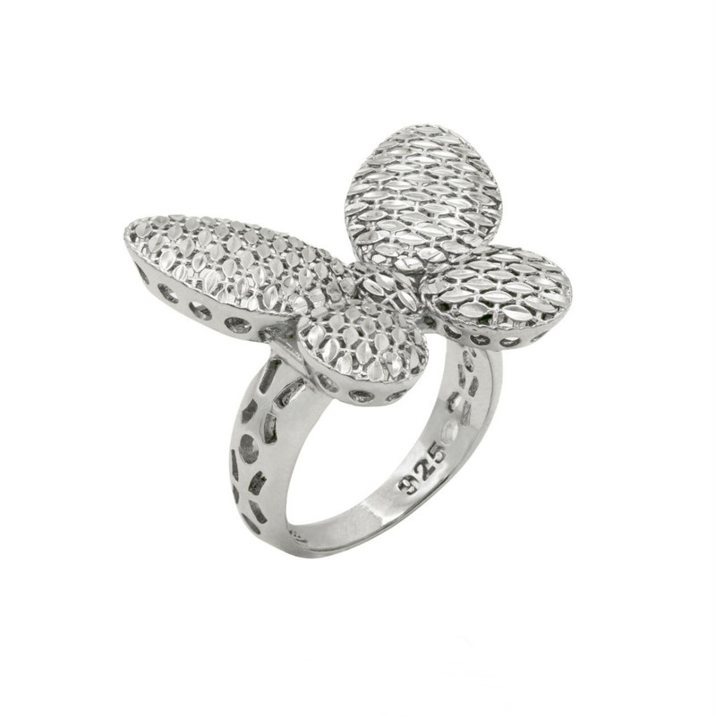 انگشتر نقره زنانه مدل تراش پروانه 305