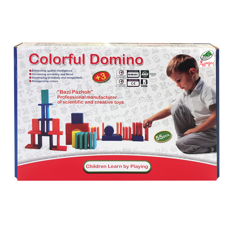 خرید و قیمت بازی فکری صنایع آموزشی مدل دومینو رنگارنگ کد 0345