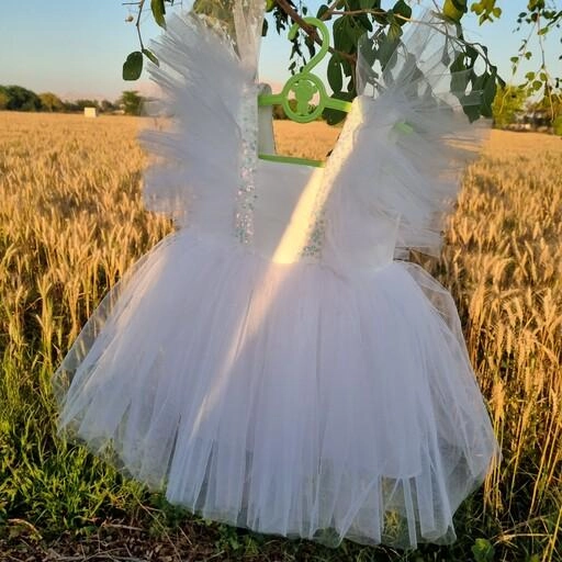 لباس پرنسسی دخترانه رنگ سفید فوق العاده جذاب 11
