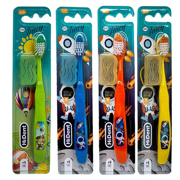 مسواک کودک هایدنت مدل 930 با برس نرم مجموعه 4 عددی