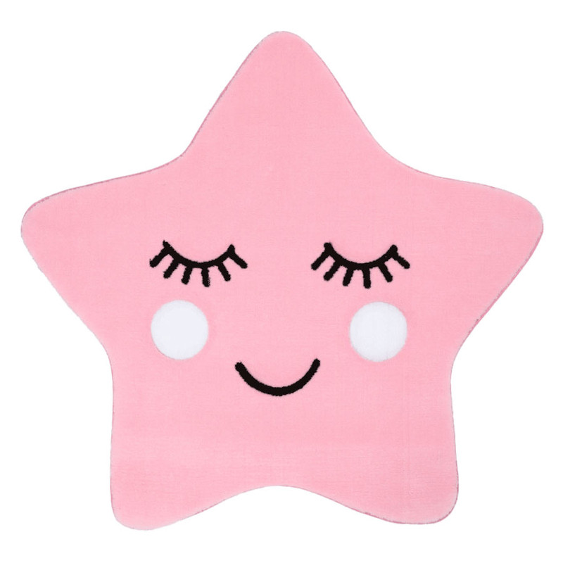 فرش ماشینی زرباف طرح ستاره زمینه صورتی