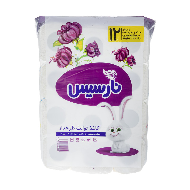 دستمال توالت نارسیس کد 02 بسته 12 عددی