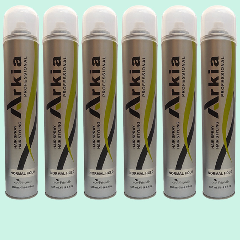 اسپری حالت دهنده مو آرکیا مدل NORMAL HOLD حجم 500 میلی لیتر مجموعه 6 عددی