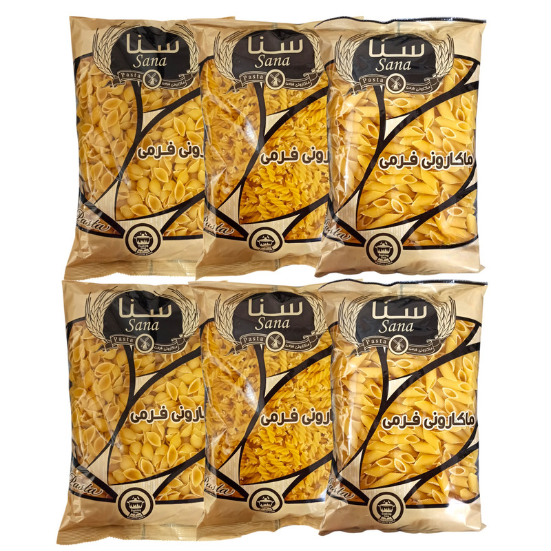 خرید و قیمت ماکارونی فرمی ساده سنا - 500 گرم بسته 6 عددی