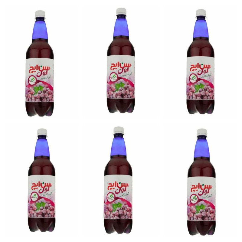 نوشیدنی گازدار انگور قرمز کم کالری سن ایچ - 1 لیتر بسته 6 عددی