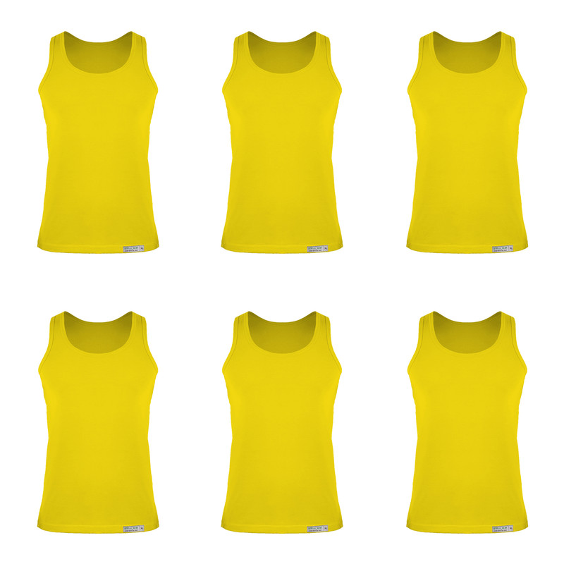 خرید و قیمت زیرپوش پسرانه برهان تن پوش مدل رکابی 5-01 رنگ زرد بسته 6 عددی