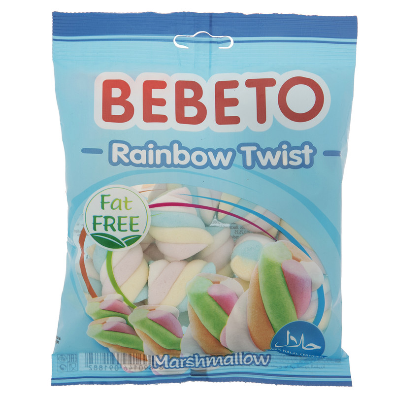 مارشمالو ببتو مدل Rainbow Twist مقدار 60 گرم